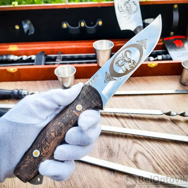 Набор для шашлыка и гриля в чемодане Царский №5 Кизляр России 13 предметов